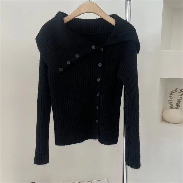 Kvinders cardigan med stilfuld krave og knapdetaljer Stilla
