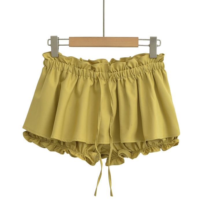 Dame luftige Rüschenshorts med elastisk taljebånd og snøre Stilla