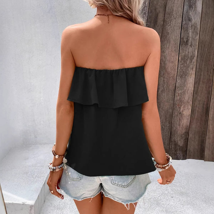 Dame Bandeau Top med dobbelt lagede snit Skovae