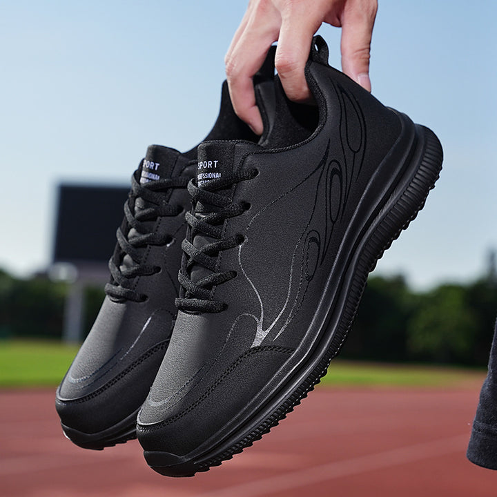 Herrer nano diskret Business-Casual sneakers med syntetisk glat læder, polstret krave og profileret gummigrebs sål