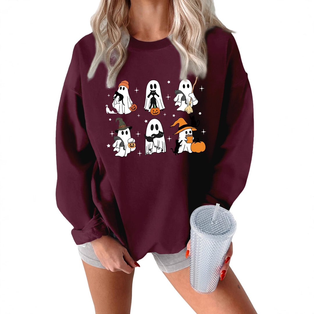 Kvinders sweatshirt med kreativt horror motiv Stilla