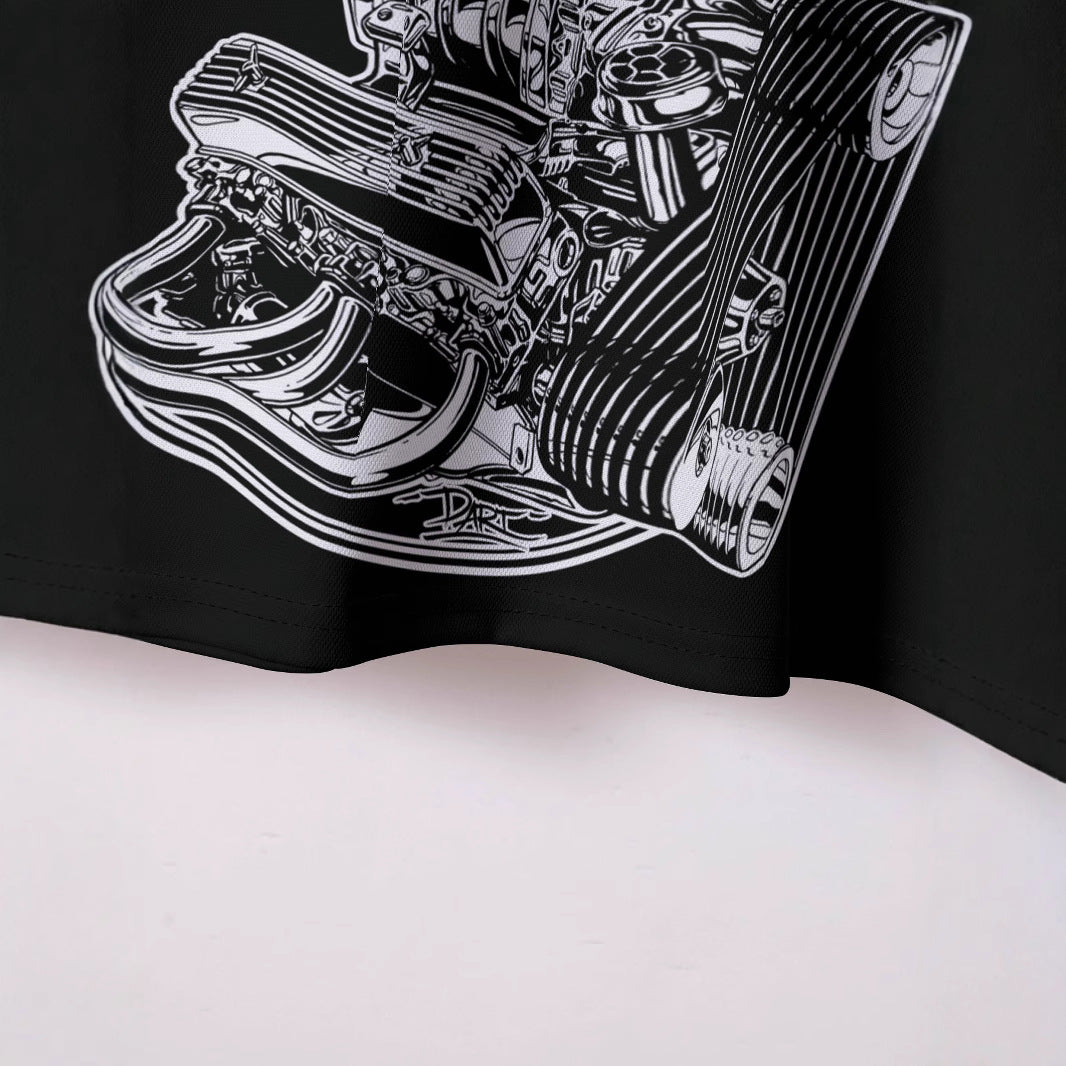 Herren Poloshirt med motorisk grafikdesign og komfortabel pasform Stilla