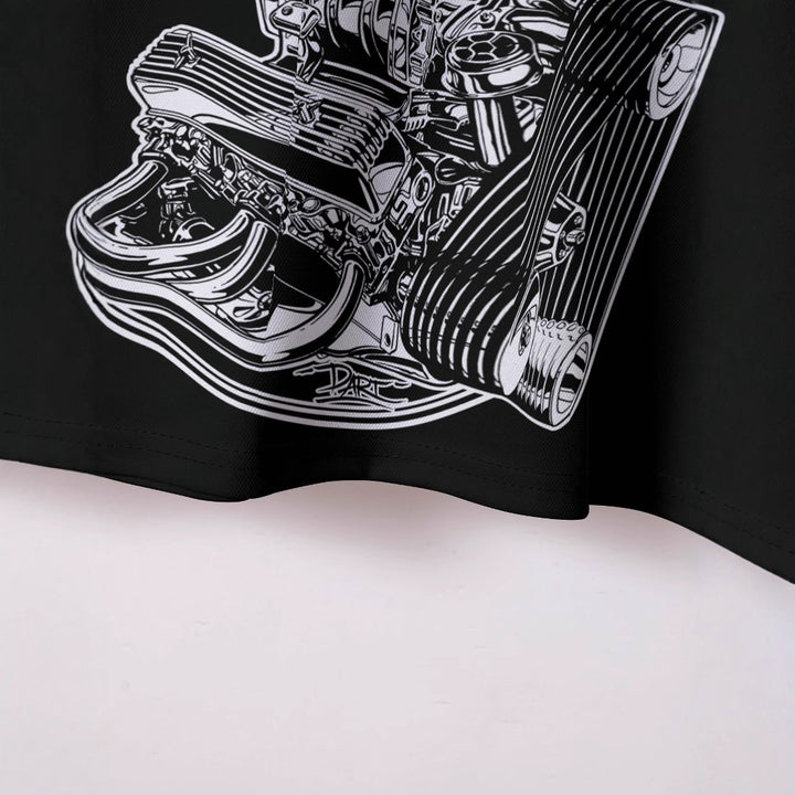 Herren Poloshirt med motorisk grafikdesign og komfortabel pasform Stilla