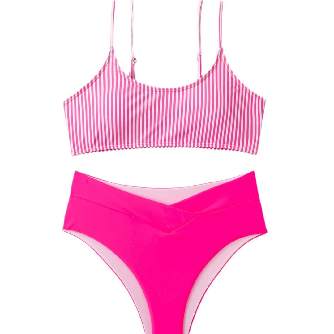 Dame Højtskåret Stripet Bikini-Sæt Stilla