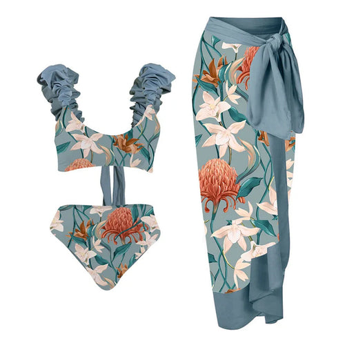 Dame Bikini-sæt med stilfuld indpakningsnederdel og raffinerede rynkedetaljer Stilla