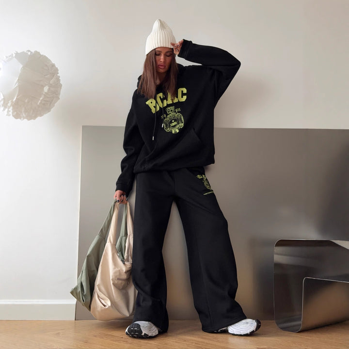 Kvinder Casual Oversized Sweater og Loose-Fitting Jogging Bukser Sæt Stilla