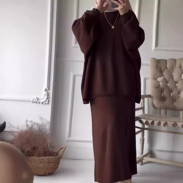 Kvindernes elegante to-dels sæt med asymmetrisk skæring og voluminøse ærmer Stilla