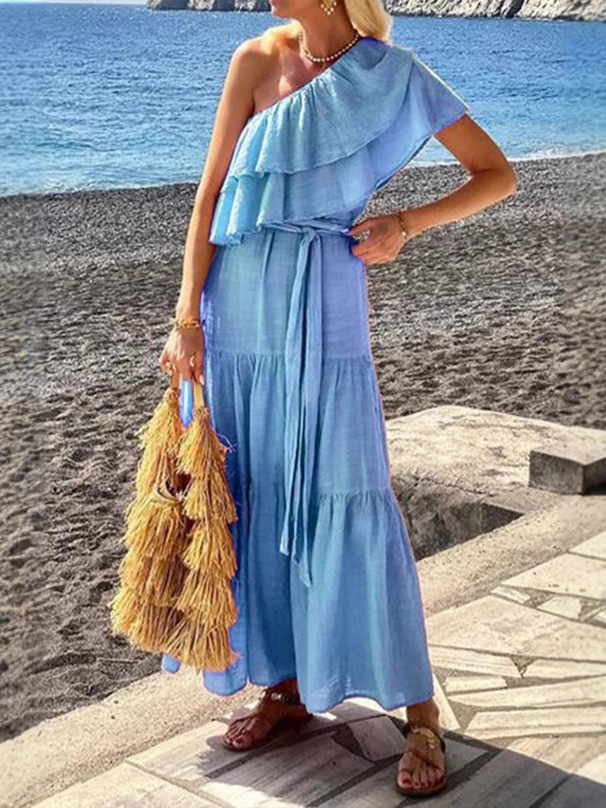 Dame One-Shoulder Sommerkjole Stilla