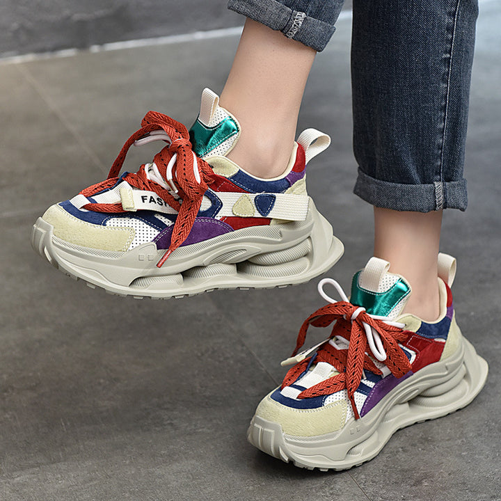 Dame Mode Chunky Sneakers med innovativ sål Stilla