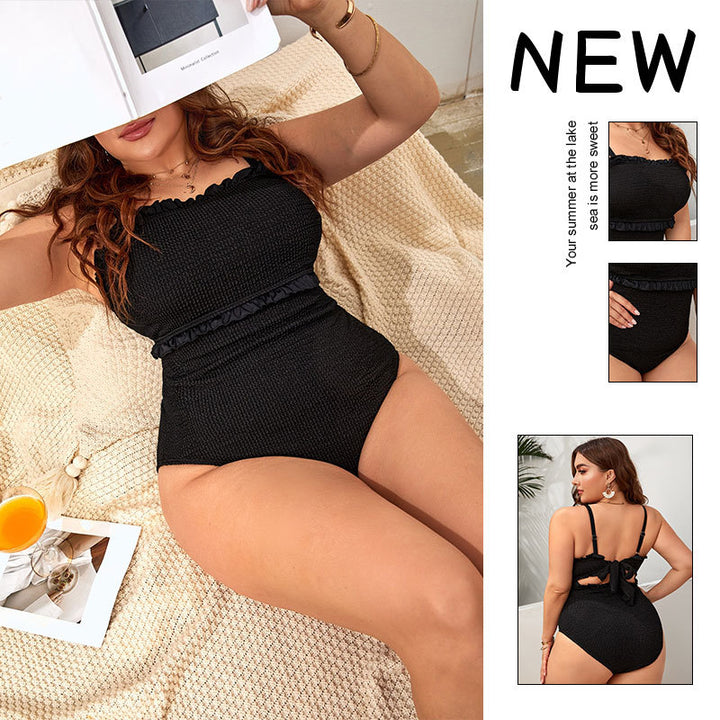 Dame one-piece badedragt med ruffle detaljer Skovae
