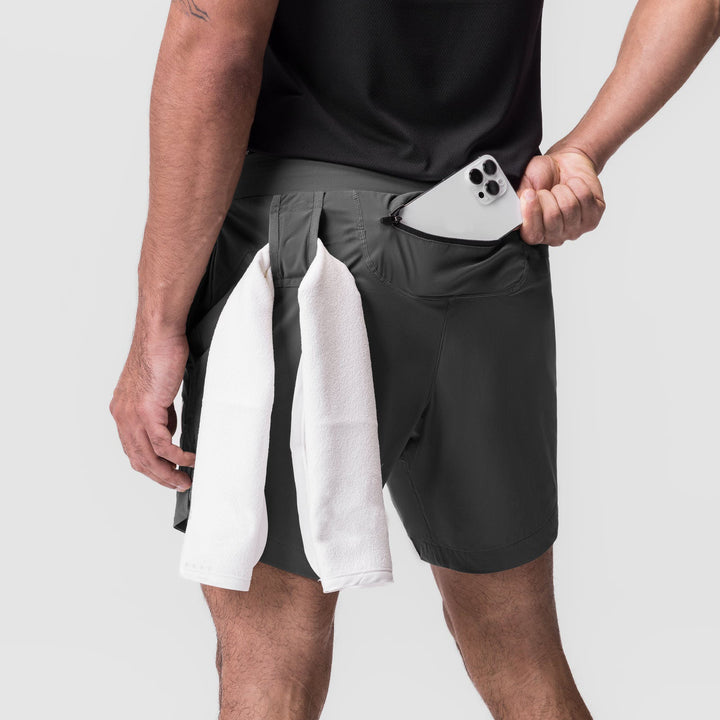Herre multifunktionelle sportshorts med praktisk lomme-design Stilla