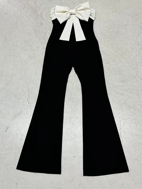 Dame elegant Jumpsuit med båndaccents og vide ben Skovae
