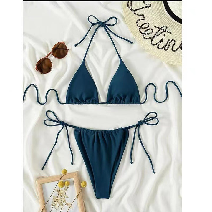 Dame triangel-bikini med justerbare remme Skovae