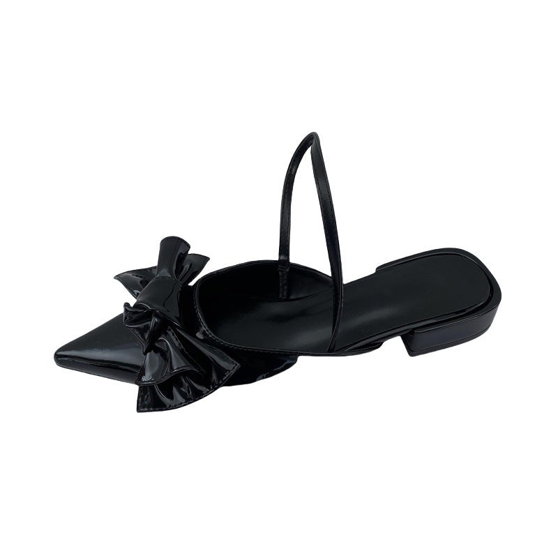 Dame Slingback-pumper med elegant bueudsmykning og spids tå Stilla