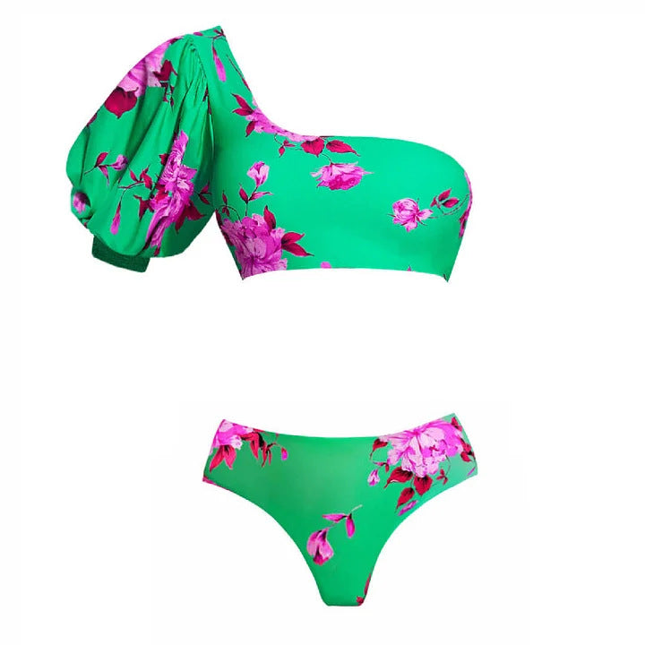 Dame Strand-Bikini-Sæt med asymmetrisk top og elegant Maxiskørt Skovae