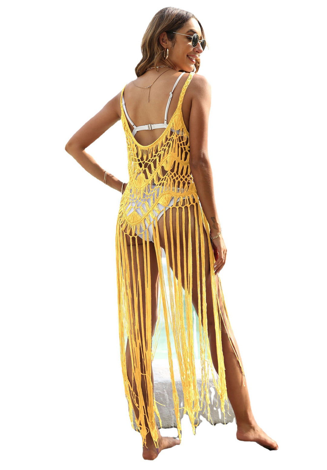 Femme Bohemian Hæklet Strand Cover-Up Tunika Stilla