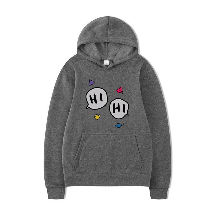Dame hoodie med kreativt tegneserie design og kenguru lomme Skovae