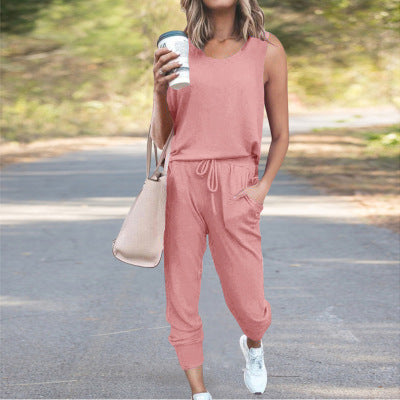 Dame afslappet jumpsuit med justerbar talje snor og praktiske sidelommer Stilla