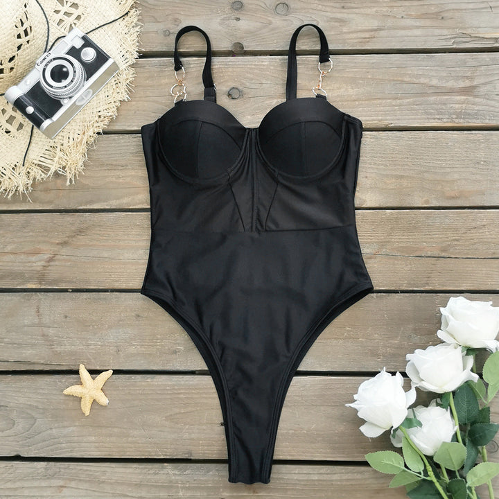 Dame badedragt med sexy bustier-design og justerbare stropper Stilla