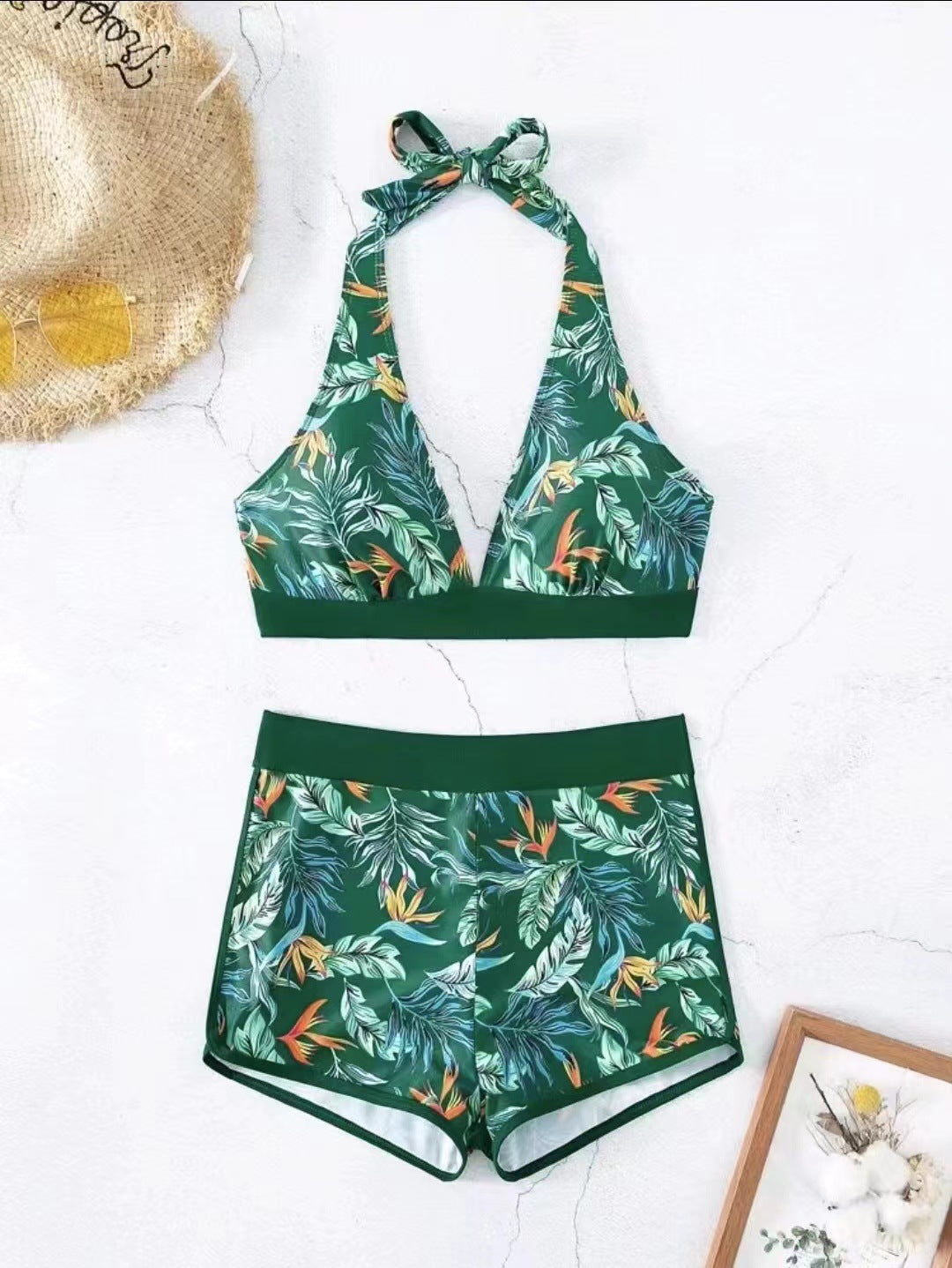Dame Sport-Bikini-Sæt med floralt design og justerbare stropper Stilla