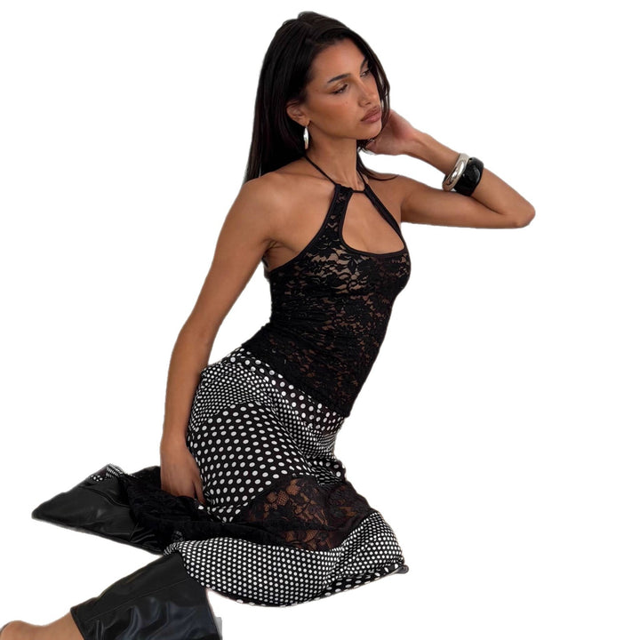 Dame spids-crop-top med raffineret halterdesign Skovae