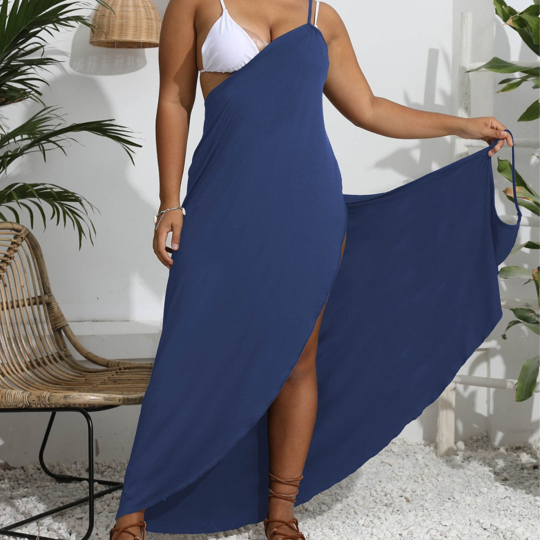 Dame Maxi-kjole med trendy indpakningsdesign Skovae