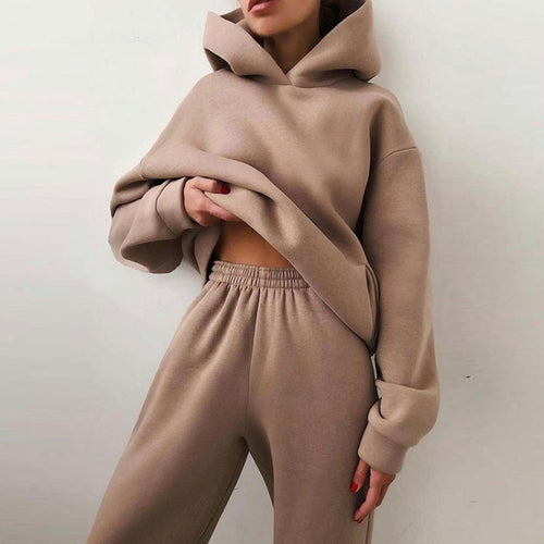 Kvinders sporty hoodie og joggingbukser sæt Stilla