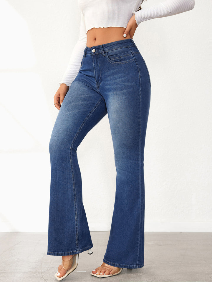 Dame Bootcut Jeans i vintage-stil med høj talje Stilla