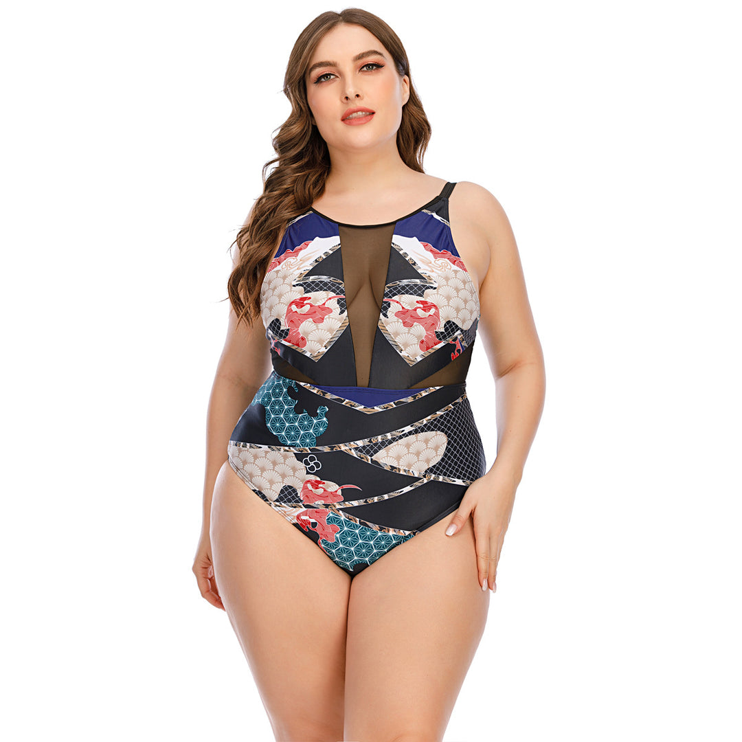 Damer Sporty One-Piece med moderne snit og transparente indsatser Skovae