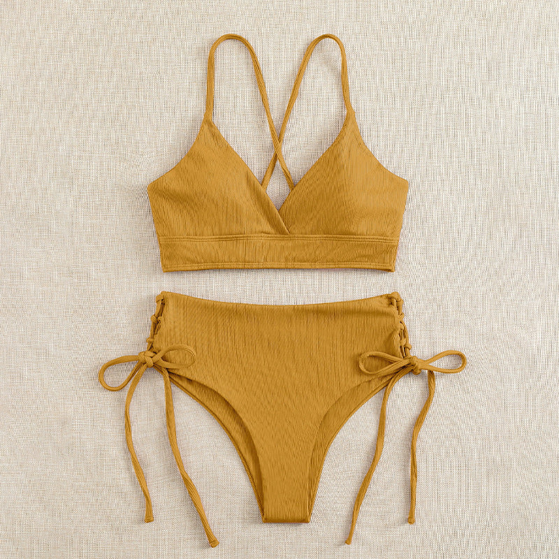 Dame bikini-sæt med raffineret snøre-detail Skovae