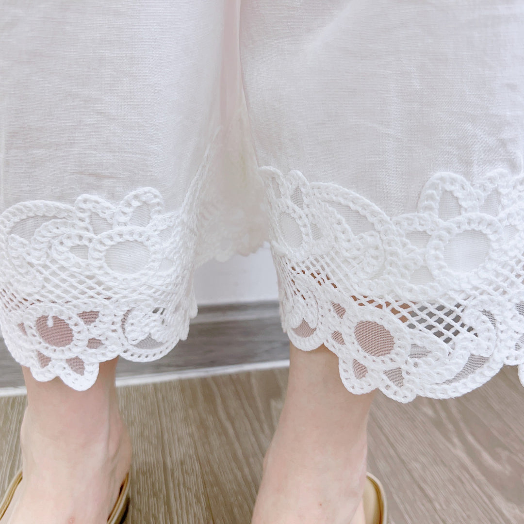 Dame Bred Sommerbukser med elegante Spidse-Accenter Stilla
