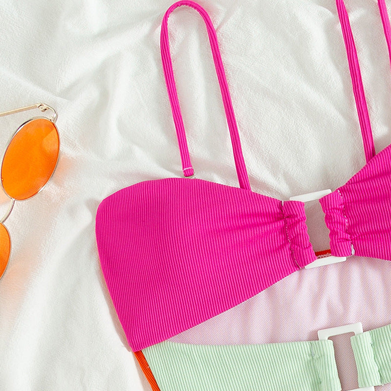 Dame Cut-Out Bikini med moderne farveskifte Skovae