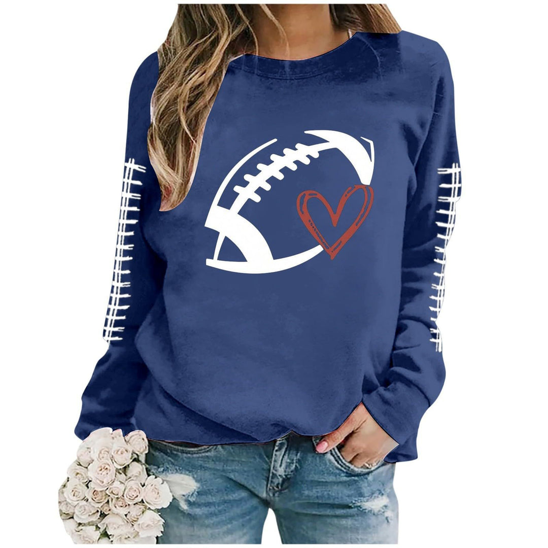 Kvinders sweatshirt med sporty fodboldmotiv og afslappet pasform Stilla