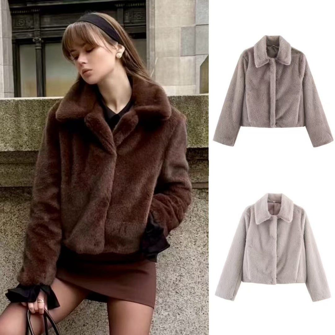 Dames hyggelig faux fur jakke Stilla