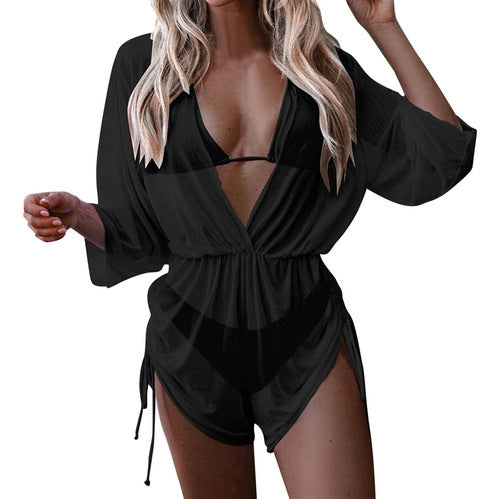 Dame romper med blomsteret cut-out design Skovae