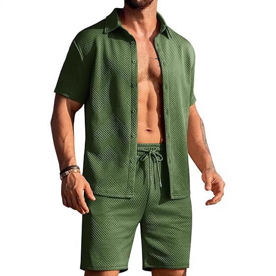 Herrer moderne shorts og top sæt med struktureret design Stilla