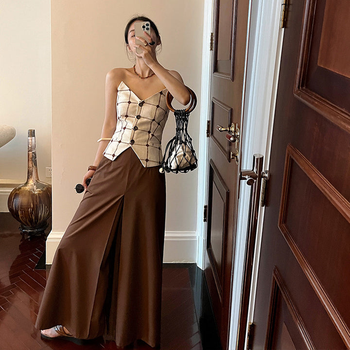 Dame elegant og løst skåret Palazzo-bukser Stilla