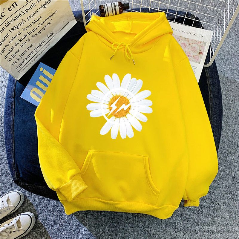 Dame hoodie med blomsterdesign Skovae