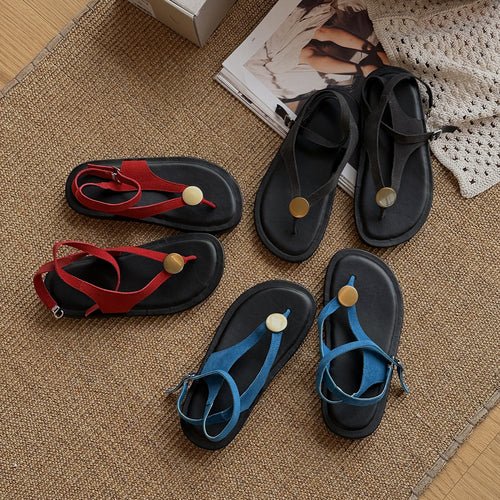 Dame Casual Chic Tanga Sandaler med stilfuld ankelrem Stilla
