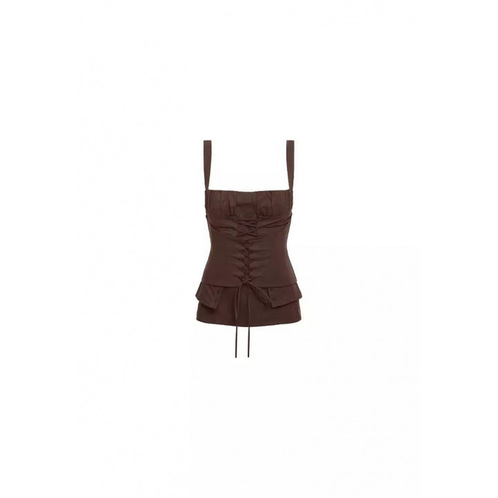 Kvinde snørebånd peplum top Stilla