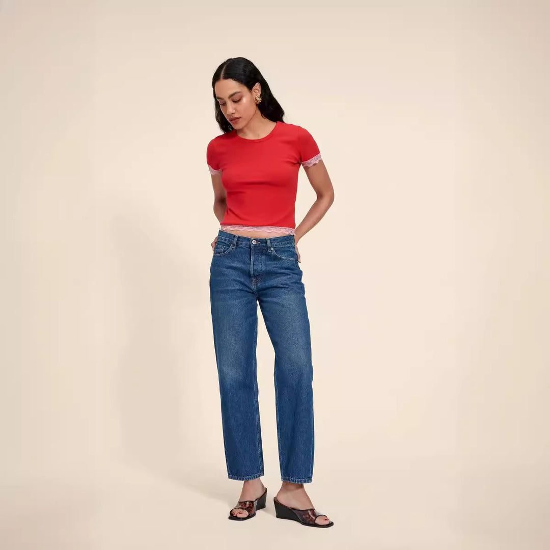 Dame Crop-Top med elegante spidsedele og moderne snit Stilla