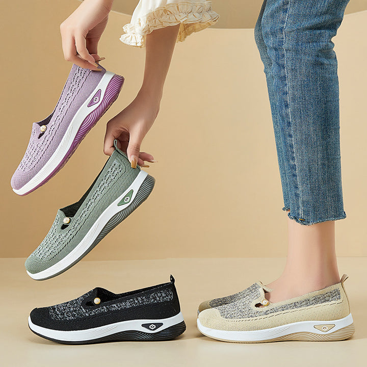 Femme Behagelige Slip-On Vandresko med Åndbart Strikdesign Stilla