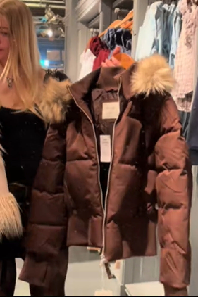 Kvinders quilted vinterjakke med aftagelig hætte og elastiske manchetter Stilla