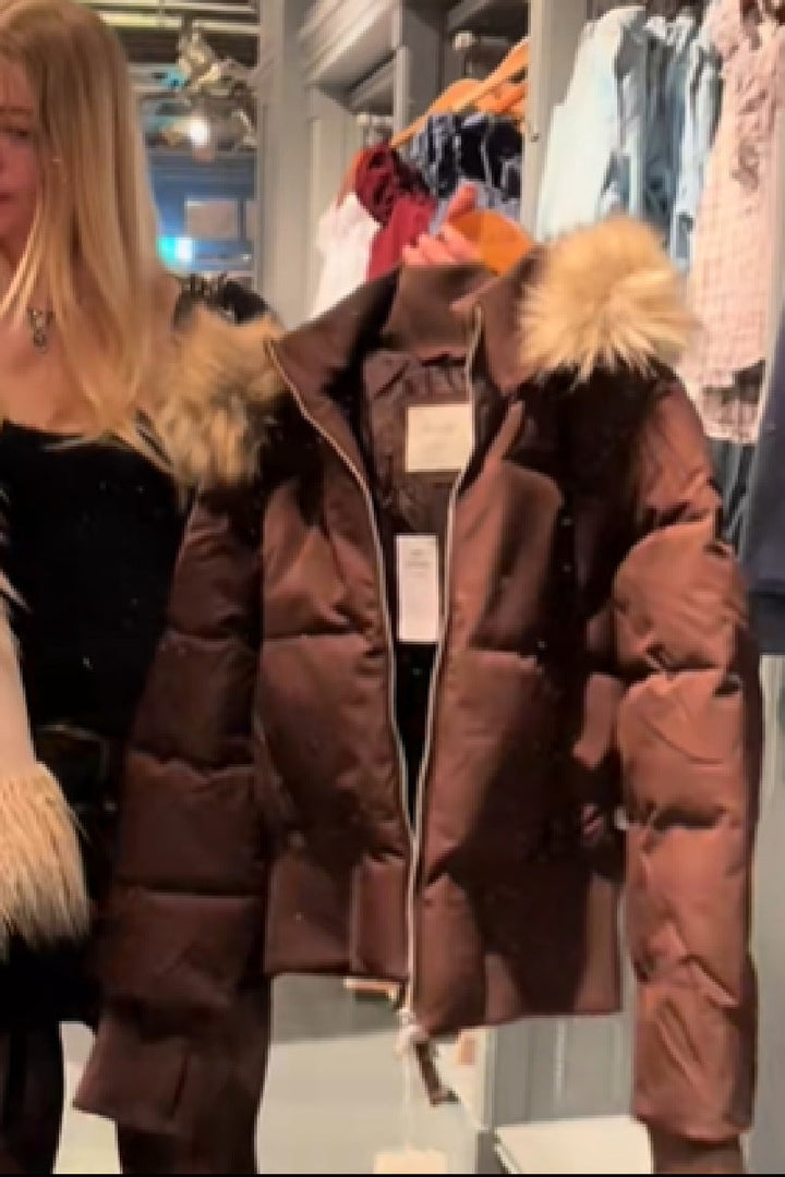 Kvinders quilted vinterjakke med aftagelig hætte og elastiske manchetter Stilla