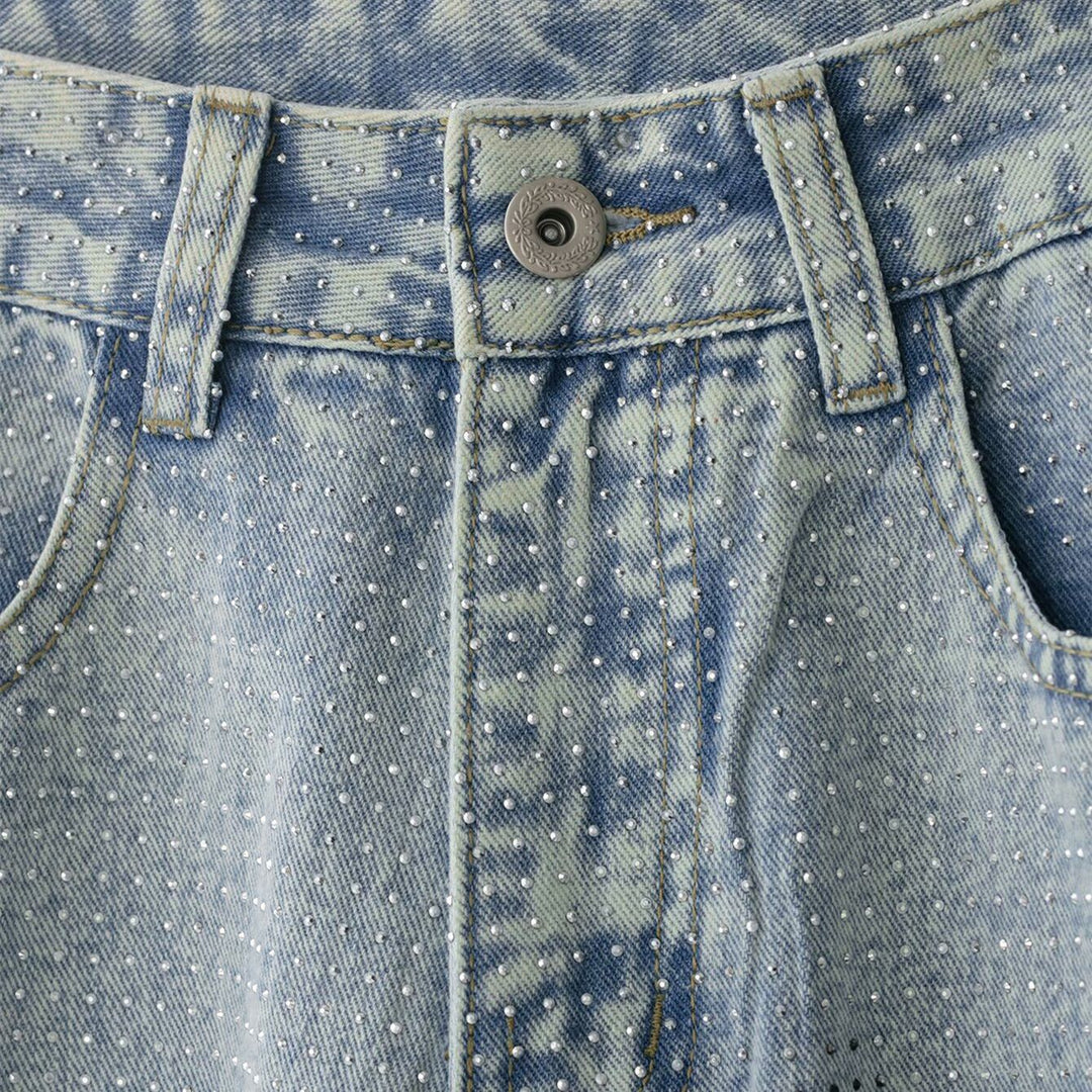 Damevidde jeansbukser i casual vintage-stil med høj talje Skovae