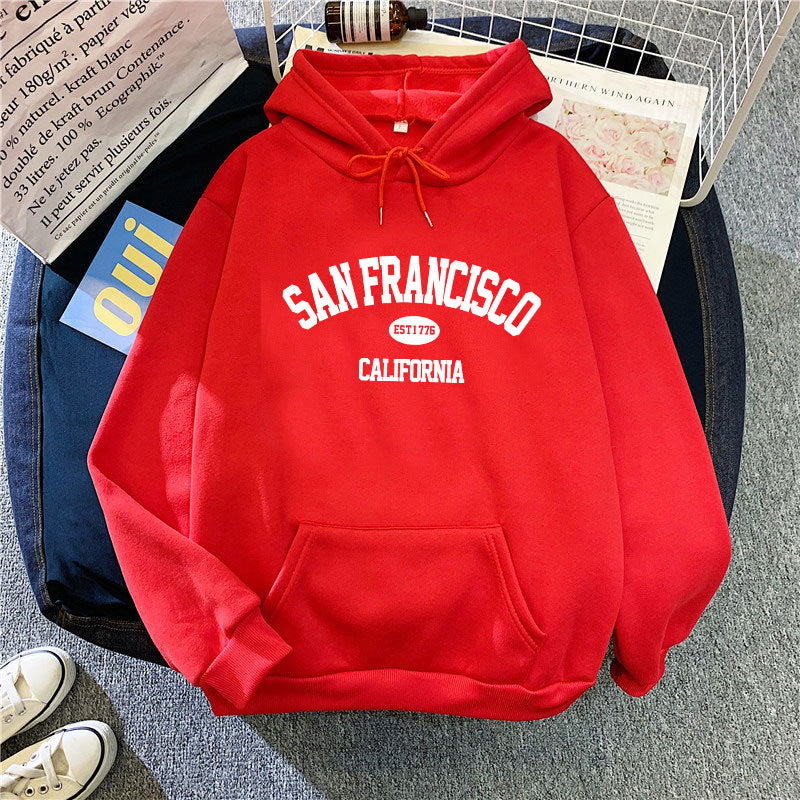 Kvinders hættetrøje med San Francisco print Skovae