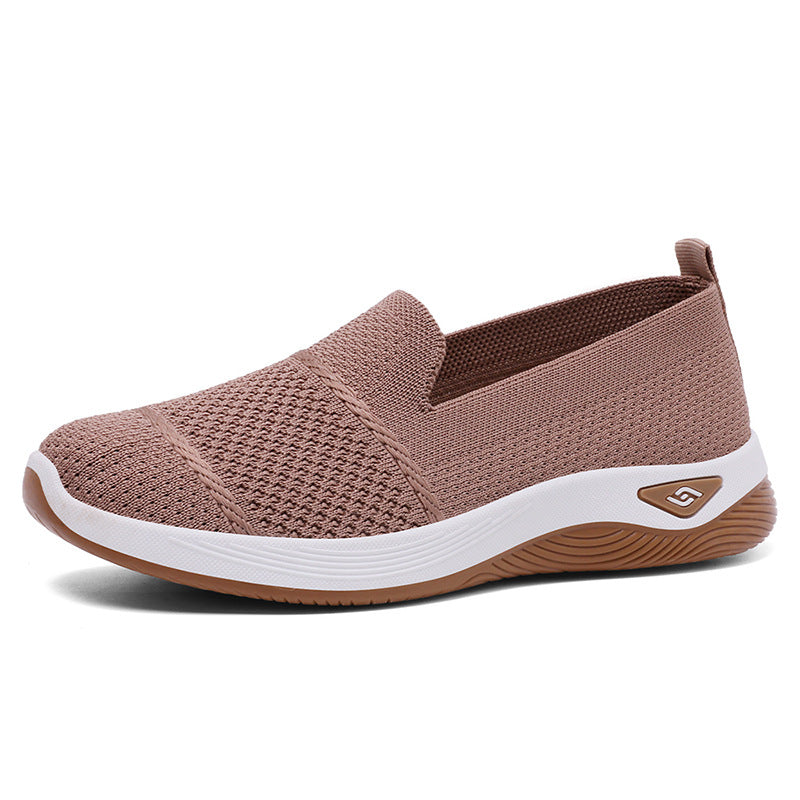 Dame Komfortable Slip-On Sneakers med åndbar strikkeflade og skridsikker sål Stilla
