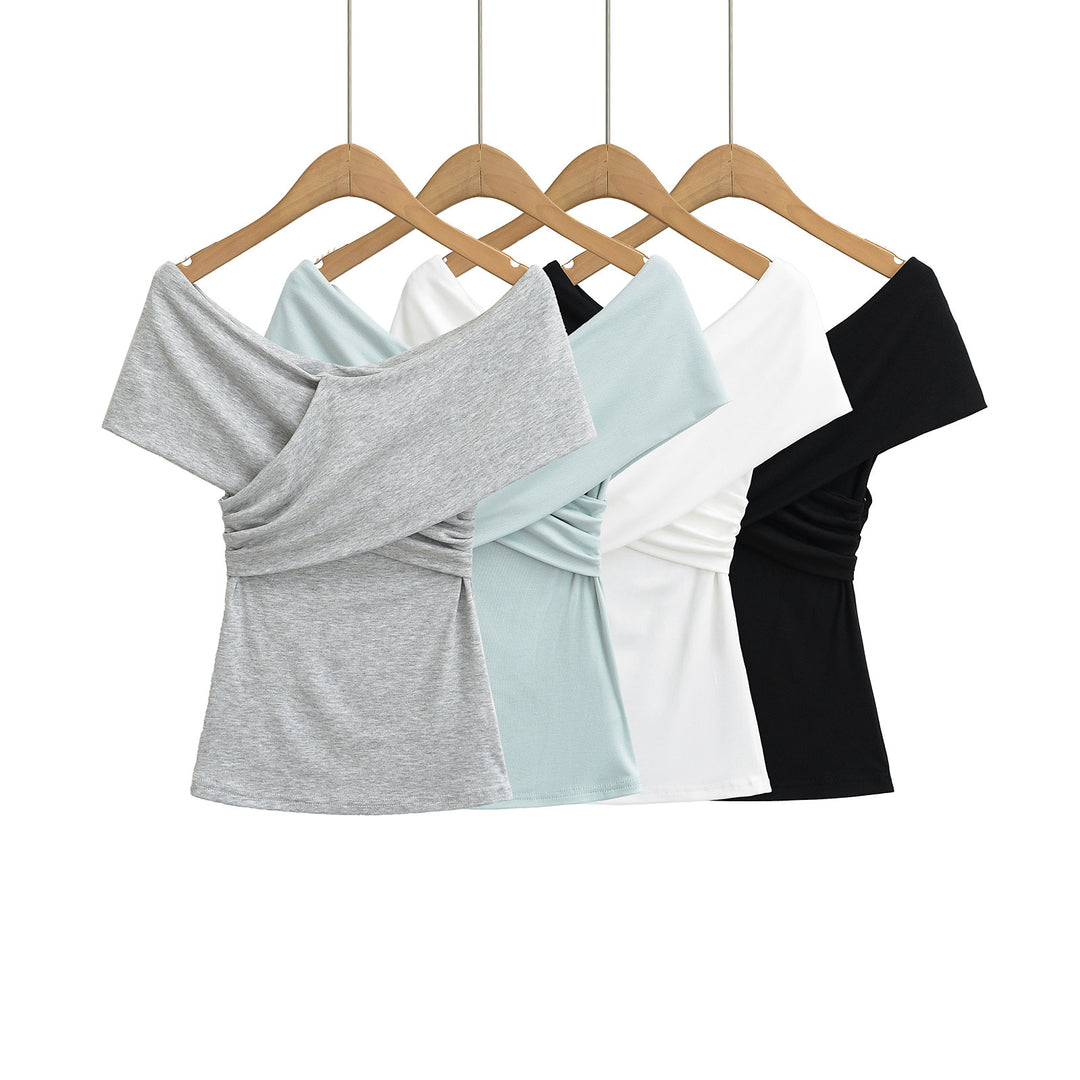 Damer casual top med raffineret omslagdesign og løs pasform Stilla