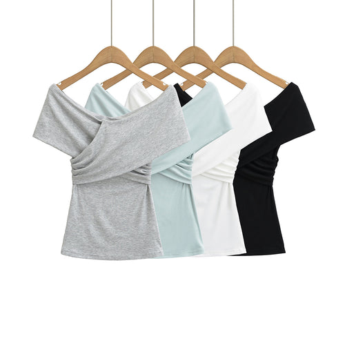 Damer casual top med raffineret omslagdesign og løs pasform Stilla