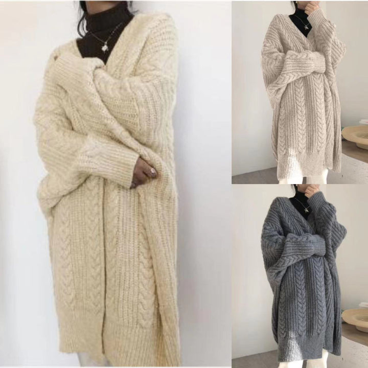 Kvinders cardigan med kabelmønster og løs pasform Stilla